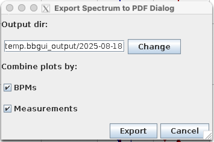 Export Spectrum Dialogue.