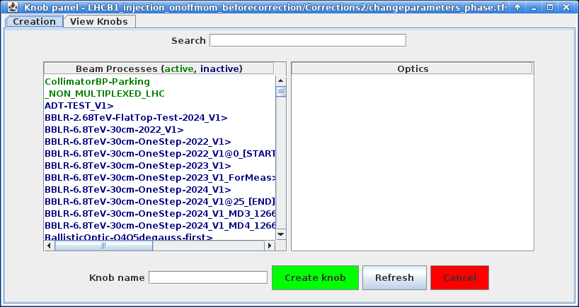 Knob Panel Creation tab default look