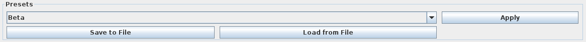 The Presets Section of the Global Correction Dialogue