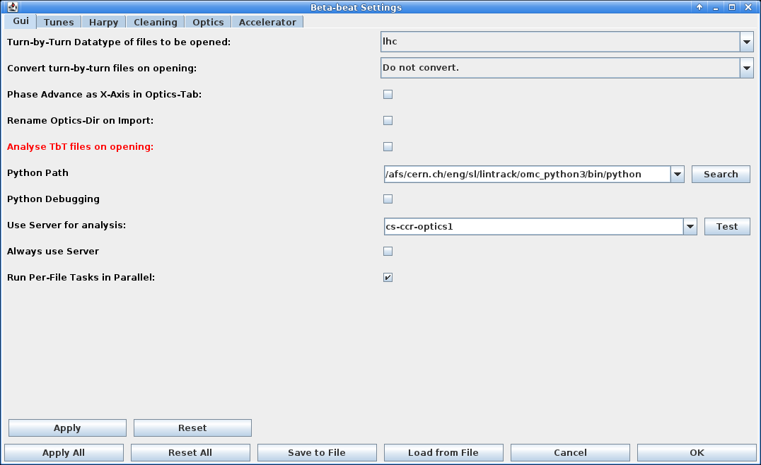 GUI settings tab.