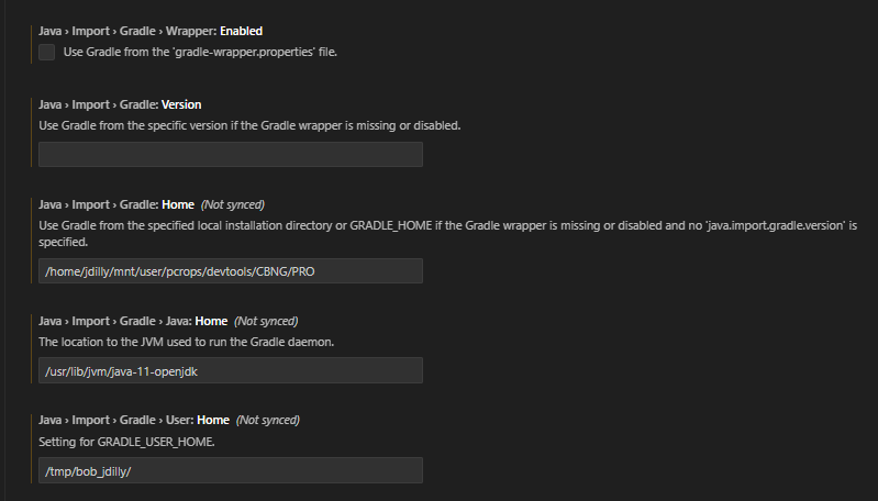 VSCode settings for CBNG.