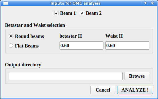 Kmod analysis settings