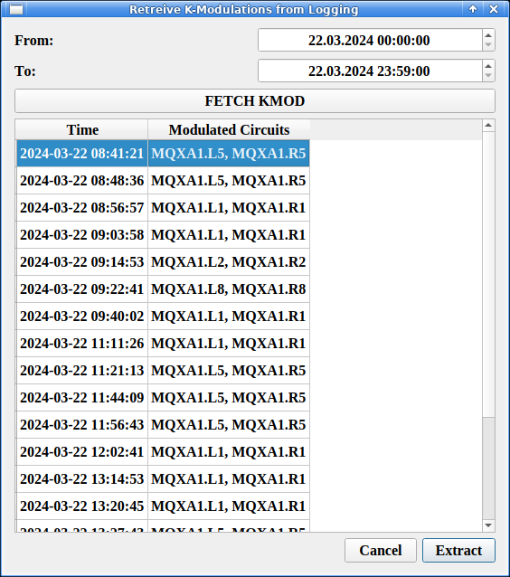 Exploring and selecting modulations to extract