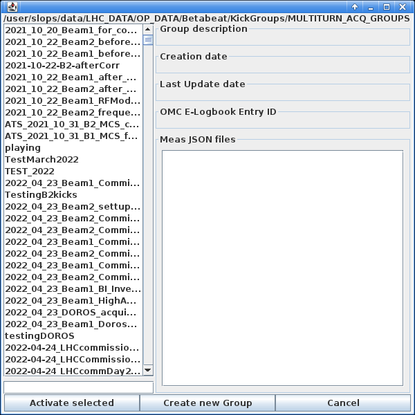 Select Active Group Dialog