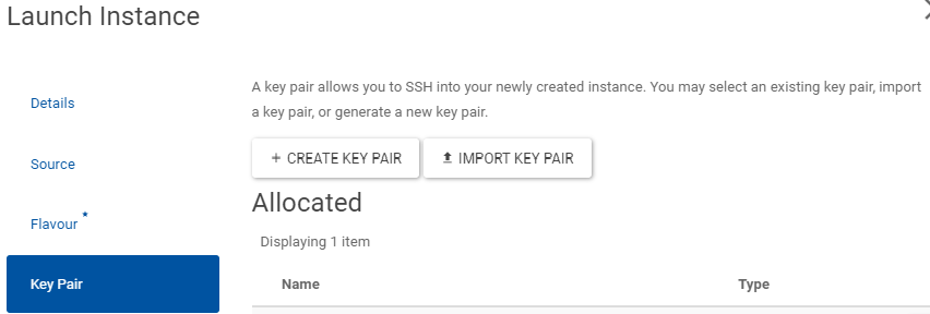 launch key-pair