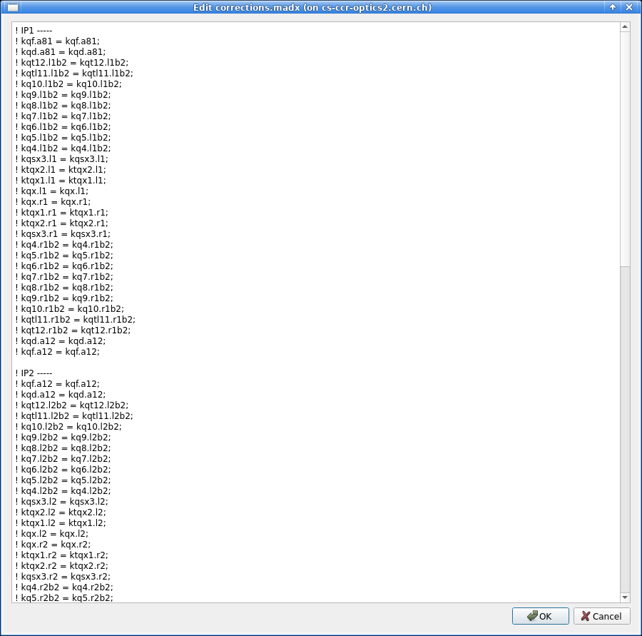Correction File Editor with Defaults