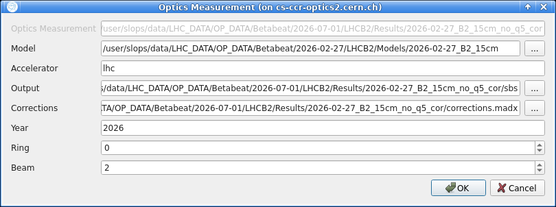 Edit Optics Measurement